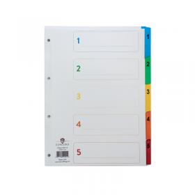 Concord Index 1-5 A4 White with Multicolour Tabs 00201CS2 JTCS2