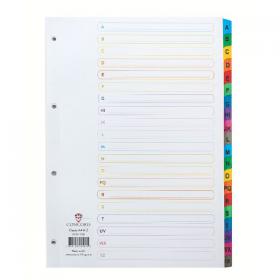 Concord Index A-Z A4 White with Multicoloured Mylar Tabs 02101/CS21 JTCS21