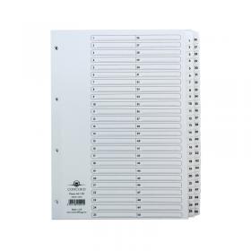 Concord Classic Index 1-50 A4 White Board Clear Mylar Tabs 05501CS55 JTCS55