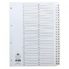 Concord Classic Index 1-50 A4 White Board Clear Mylar Tabs 05501/CS55 JTCS55