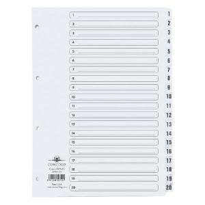 Photos - Planner Concord Classic Index 1-20 A4 White Board Clear Mylar Tabs 00701CS7 