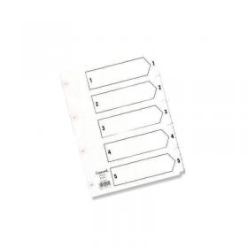 Concord Reinforced Index 1-5 A5 White Board Mylar Tabs 07001CS70 JTCS70