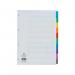 The picture shows a set of Concord dividers and indexes, specifically the Concord Reinforced Divider 10-Part A4 Multicoloured Tabs. The dividers have brightly colored tabs and are made of reinforced material for durability.