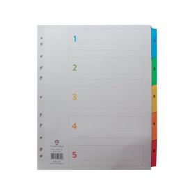 Concord Index 1-5 A4 Extra Wide Multicoloured Mylar Tabs 09601CS96 JTCS96