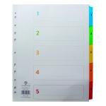 Concord Index 1-5 A4 Extra Wide Multicoloured Mylar Tabs 09601/CS96 JTCS96