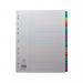 The photograph shows a set of numbered dividers from Concord, specifically the Index 1-20 A4 Extra Wide Multicoloured Mylar Tabs. The dividers are arranged in a neat stack, with each tab featuring a different vibrant color. The tabs are labeled with bold black numbers, making them easy to identify and organize. The dividers are made from durable mylar material and have a clean, professional look.