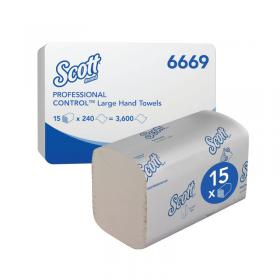 Scott Z-Fold Multi-Fold Paper Hand Towels x240 White Pack of 15 6669 KC01001