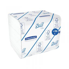 Scott Control Folded Toilet Tissue Paper 2-Ply x250 Sh Pack of 36 8042 KC01035