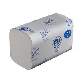 Scott Flushable Folded Hand Towels 1-Ply x322 White Pack of 15 6659 KC01048
