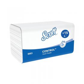 Scott Interfold M-Fold Hand Towels 1-Ply x212 White Pack of 15 6663 KC01094