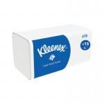 Kleenex V-Fold Paper Hand Towels 2-Ply x124 White Pack of 15 6778 KC01095