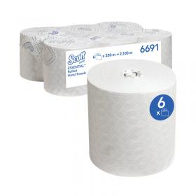 Scott Essential Paper Hand Towel Roll 1-Ply 350m White Pack of 6 6691 KC04959