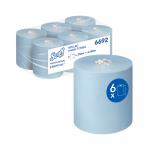 Scott Essential Rolled Paper Hand Towel 1 Ply 350m Blue (Pack of 6) 6692 KC04960