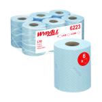 WypAll L10 Food and Hygiene Centrefeed Paper Rolls 1 Ply Blue (Pack of 6) 6223 KC05159