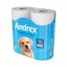 Andrex Complete Clean Toilet Tissue Standard 4x6 Rolls White (Pack of 24) 4480125 KC23489
