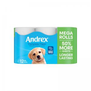 Andrex Andrex Complete Clean Mega Toilet Roll 2-Ply 290 Sh Pack of 12