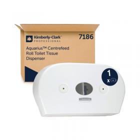 Aquarius™ Aquarius Mini Twin Roll Centrefeed Toilet Tissue Dispenser White 7186 KC42012