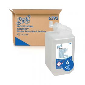 Scott Alcohol Foam Hand Sanitiser 1L Refill Clear Pack of 6 6392 KC50528