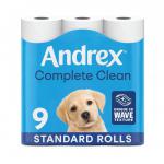 Andrex Complete Clean Toilet Roll 2-Ply 190 Sheets Per Roll (Pack of 9) 04970108 KC57823