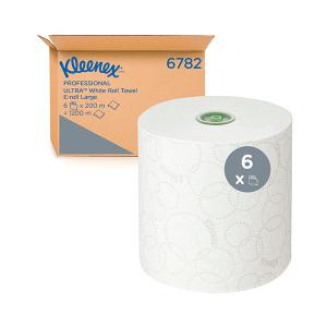 Image of Kleenex 2-Ply Hand Towels Rolled E-Roll Large White Pack of 6 6782
