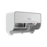 Kimberly Clark ICON Standard 2-Roll Toilet Paper Dispenser Horizontal White and Faceplate White Mosa KC58792
