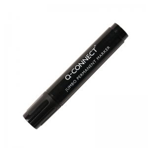 Q-Connect Jumbo Permanent Marker Pen Chisel Tip Black Pack of 10
