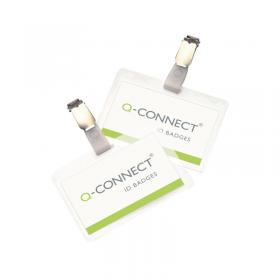 Q-Connect Hot Laminating ID Badge with Clip (Pack of 25) KF00302 KF00302