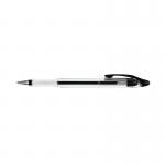 The picture shows a pack of 12 Q-Connect Delta ballpoint pens in medium point, in the color black. The pens have a sleek and modern design, with a comfortable grip for writing. The package is labeled with the brand name, product name, and quantity.