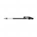 The picture shows a pack of 12 Q-Connect Delta ballpoint pens in medium point, in the color black. The pens have a sleek and modern design, with a comfortable grip for writing. The package is labeled with the brand name, product name, and quantity.