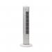 This photograph captures the sleek and modern design of the Q-Connect Tower Fan. Its 30 inch height and crisp white color make it a stylish addition to any room. The brand name, Q-Connect, is visible on the base of the fan, highlighting its quality and reliability.