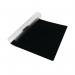 The image shows a pack of 25 Q-Connect Clip Files in A4 size. They are black in color and have a width of 3mm. The files have a Quickclip feature for easy use and organization.