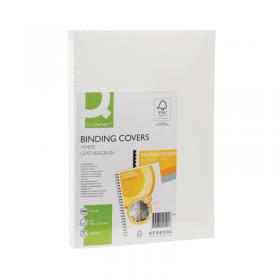 Q-Connect A4 White Leathergrain Comb Binder Cover (Pack of 100) KF00502 KF00502