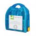 This photograph shows a Q-Connect First Aid Kit, designed for 20 people and easily mountable on a wall. The kit includes all the necessary supplies for basic first aid needs, ensuring safety and preparedness in any situation.