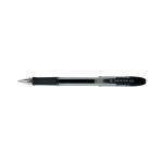 The photograph shows 12 sleek black Q-Connect Gel Rollerball Pens with quick-dry gel ink, perfect for smooth and precise writing. The medium tip creates neat lines and the pack provides a long-lasting supply.