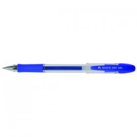 Q-Connect Quick Dry Gel Pen Medium Blue (Pack of 12) KF00679 KF00679