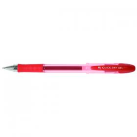Q-Connect Quick Dry Gel Pen Medium Red (Pack of 12) KF00680 KF00680