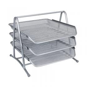 Q-Connect 3 Tier Letter Tray Silver KF00822 KF00822