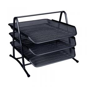 Q-Connect 3 Tier Letter Tray Black KF00823 KF00823