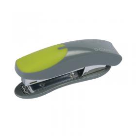 Q-Connect Mini Plastic Stapler Grey/Green (Capacity: 12 sheets of 80gsm paper) KF00991 KF00991