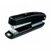 This image features a sleek and sturdy black Q-Connect stapler, capable of holding up to 20 sheets of 80gsm paper with its half strip metal design. The durable stapler is branded with the Q-Connect logo and product name.