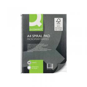 Q-Connect Ruled Margin Spiral Soft Cover Notebook 160 Pages A4 (5 Pack) KF01072 KF01072