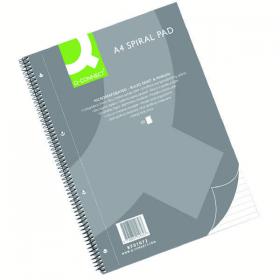 Q-Connect Ruled Margin Spiral Soft Cover Notebook 160 Pages A4 (Pack of 5) KF01072 KF01072