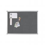 Q-Connect Aluminium Frame Felt Noticeboard with Fixing Kit 900x600mm Grey 9700025 KF01073