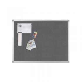 Q-Connect Aluminium Frame Felt Noticeboard with Fixing Kit 1200x900mm Grey 9700026 KF01074