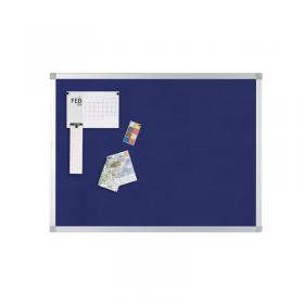 Q-Connect Aluminium Frame Felt Noticeboard with Fixing Kit 900x600mm Blue 9700028 KF01076