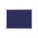 Q-Connect Aluminium Frame Felt Noticeboard with Fixing Kit 1200x900mm Blue 9700029 KF01077