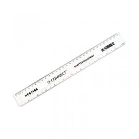Q-Connect Shatter Resistant Ruler 30cm Clear (Pack of 10) KF01108Q KF01108Q