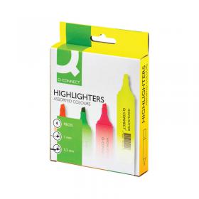 Q-Connect Assorted Highlighter Pens (4 Pack) KF01116 KF01116