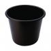 The image shows a sleek and modern black office bin from Q-Connect. It has a capacity of 14 litres and is labeled with the brand name and logo. The bin has a clean and tidy appearance, making it a practical addition to any office space.