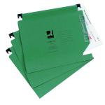 Q-Connect 15mm Lateral File Manilla 150 Sheet Green (Pack of 25) KF01184 KF01184
